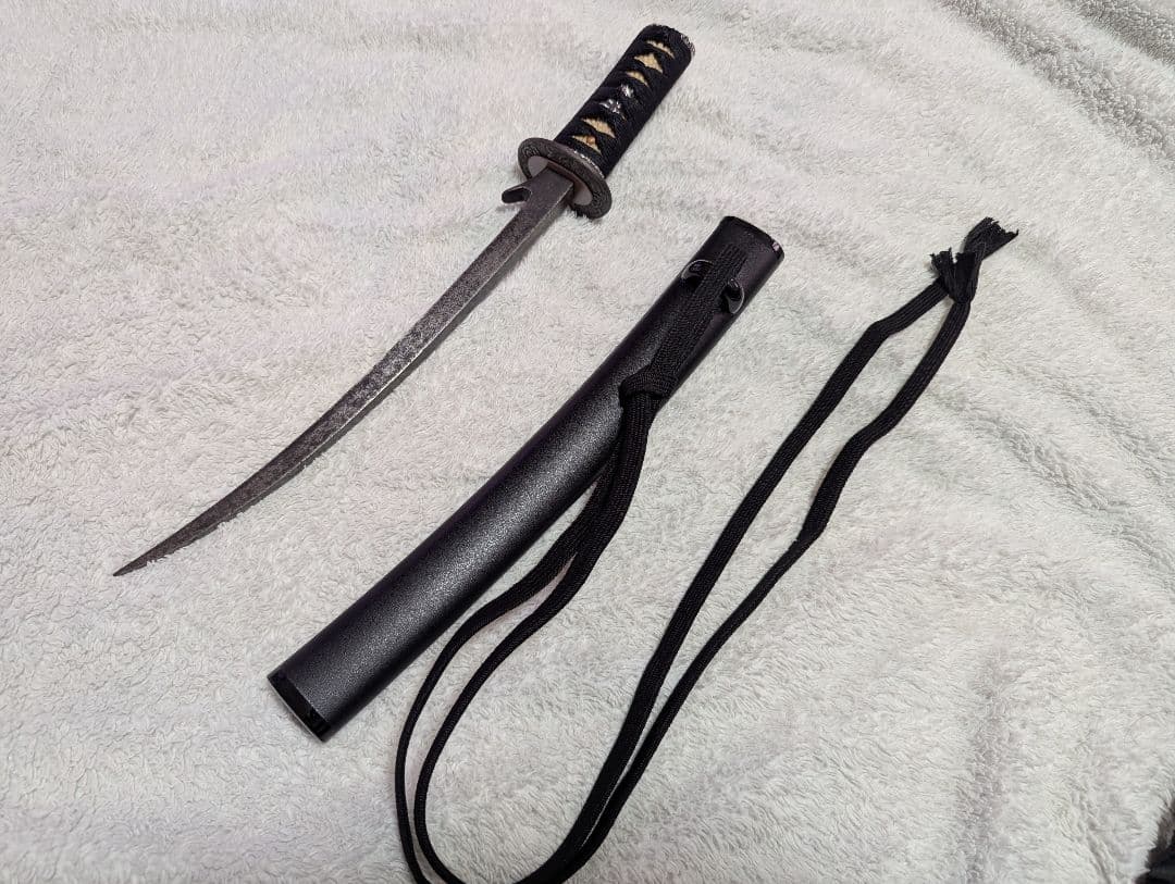 護身刀 黒色 鉄刀・兜割り・鉢割 玉龍