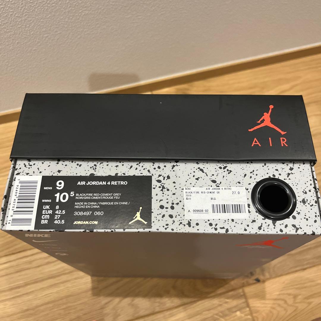 シューズ(男性用) Nike Air Jordan 4 Retro \"Bred\" (2019)