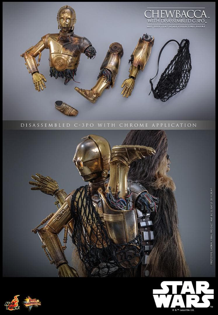 ホットトイズ 1/6 チューバッカ ＆ C-3PO (分解) MMS766