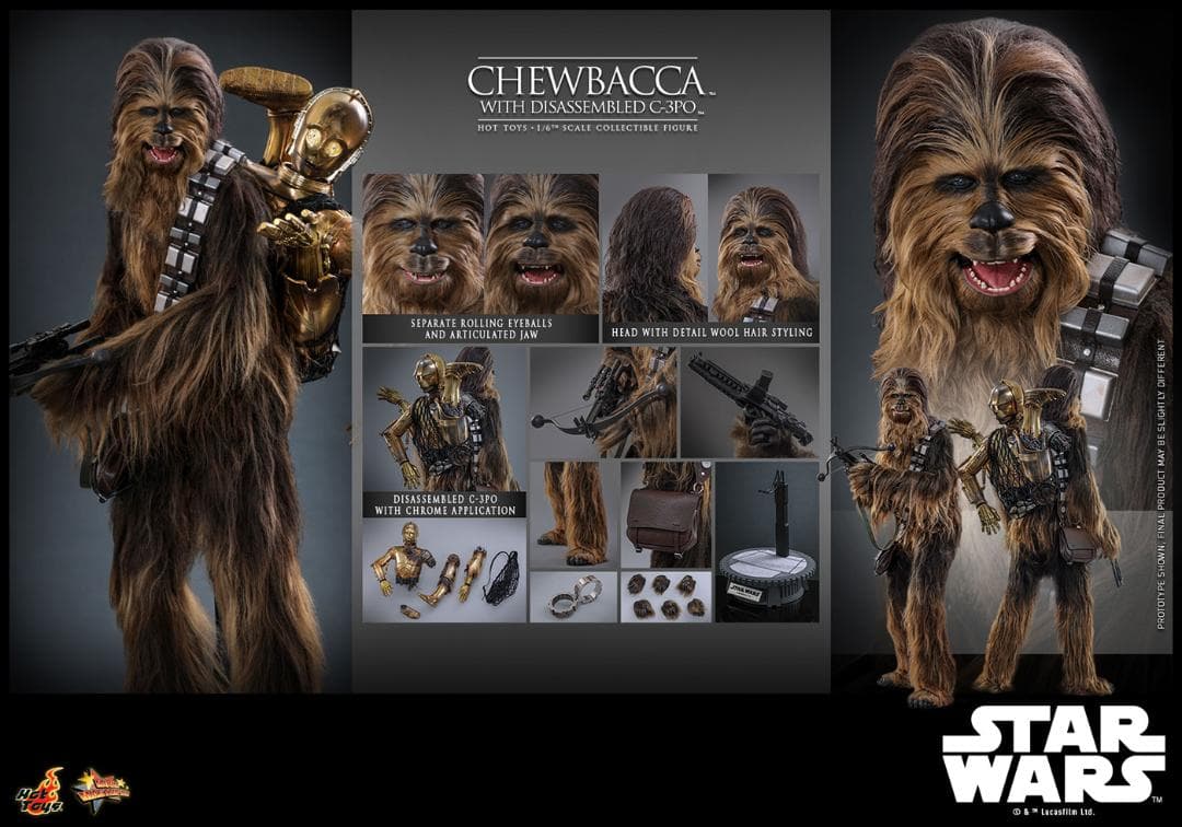ホットトイズ 1/6 チューバッカ ＆ C-3PO (分解) MMS766