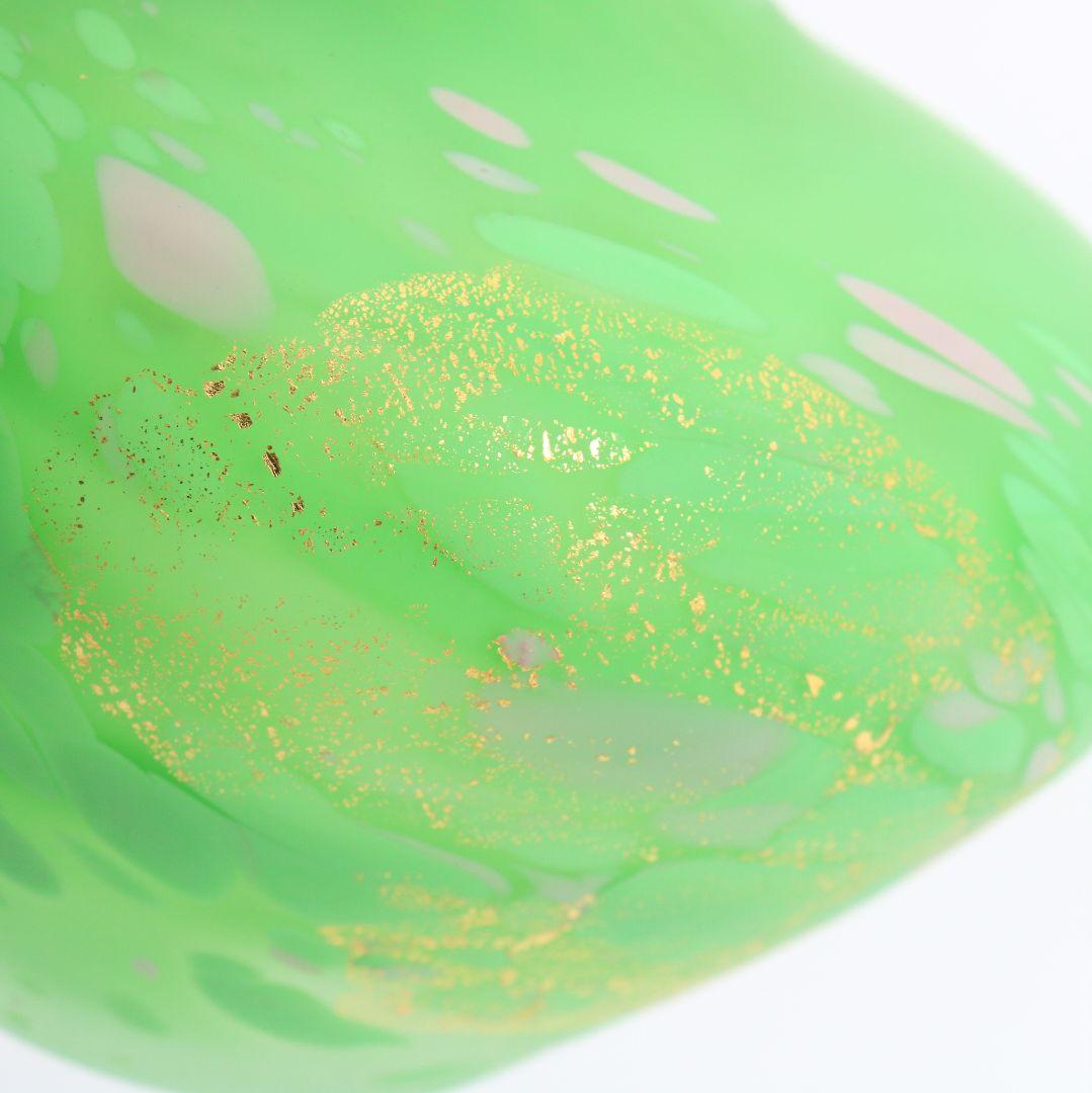 藤田喬平作 手吹 金彩花瓶 ガラス 共箱　C518　DC1