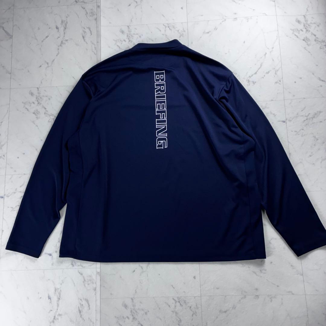 美品 ブリーフィング ゴルフ Bロゴ バックロゴ ハイネック ネイビー XL