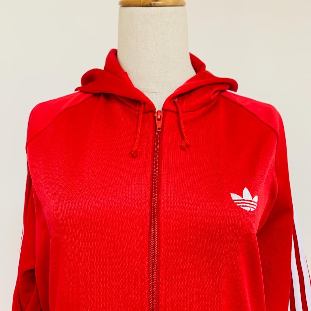 希少 保存◎ デサント製 adidas トラックスーツ 赤 日本製 70s後期