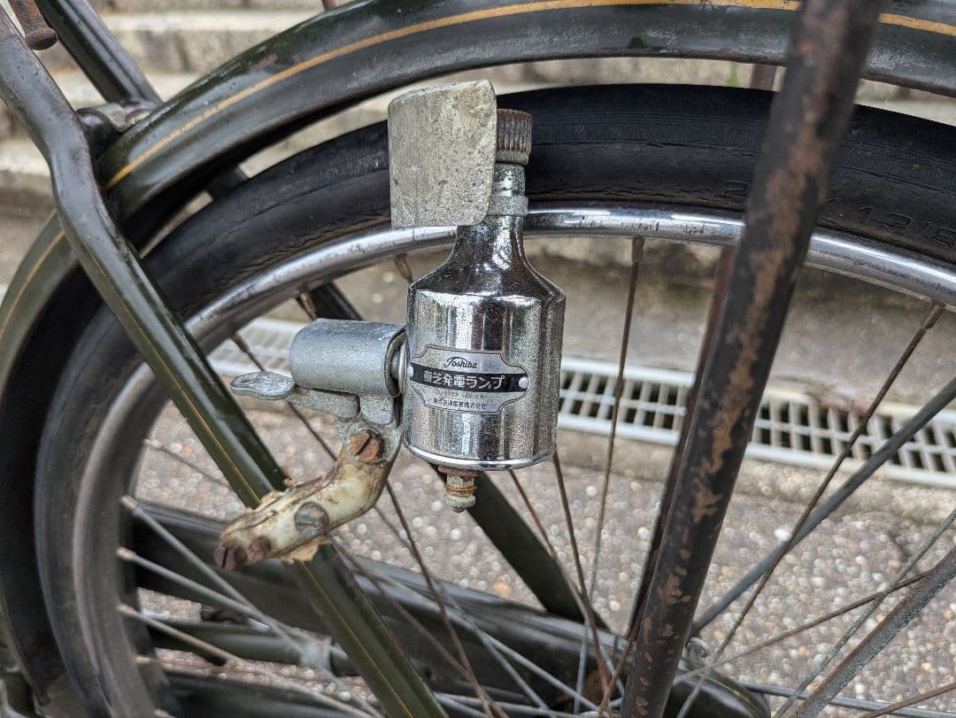山口　シルバー号　整備済み　実用車　昭和 レトロ 自転車 　ロッドブレーキ
