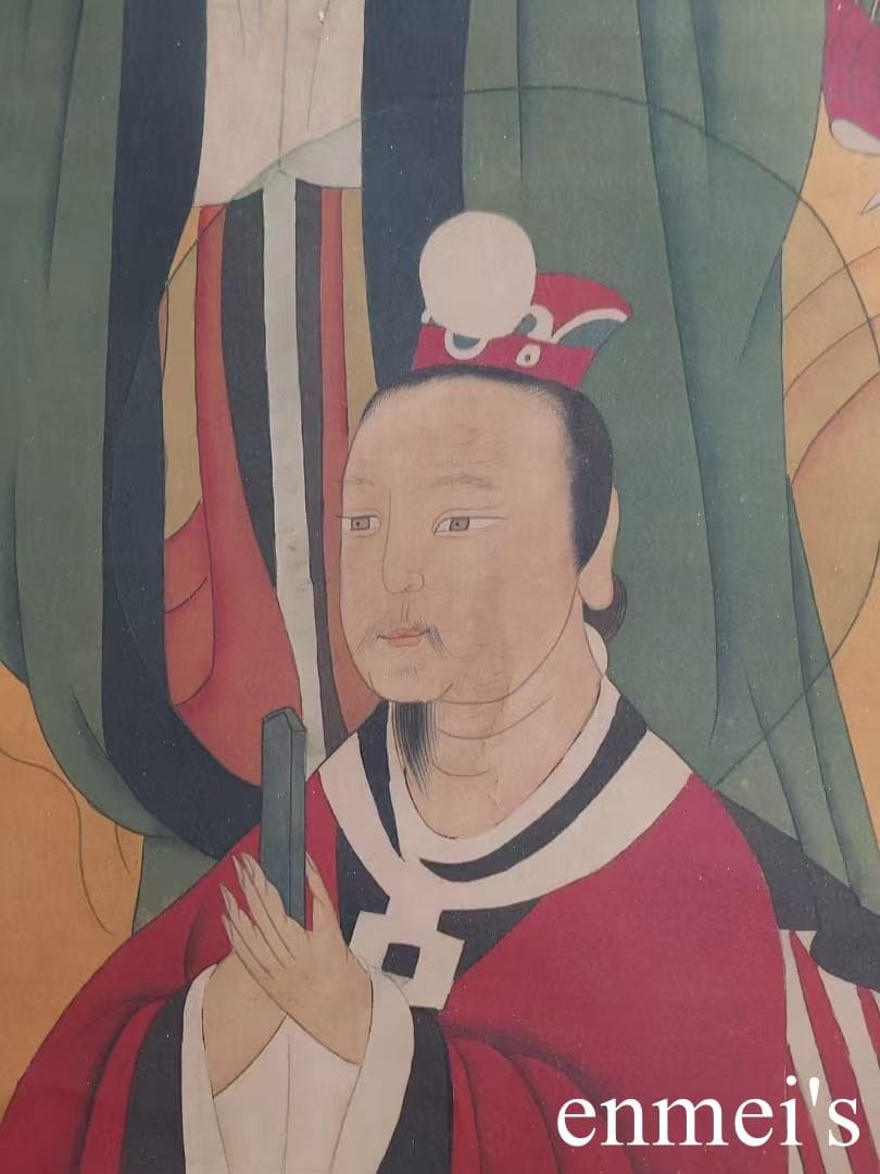 中国古美術・純手描き大六尺中堂神仙图・人物画・丁観鵬印款・書道・絹本・肉筆・珍品