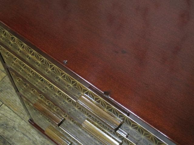 皇室献上品 伝統工芸 箱根寄木細工 木象嵌 麻の葉文様 民芸 箪笥 26万円