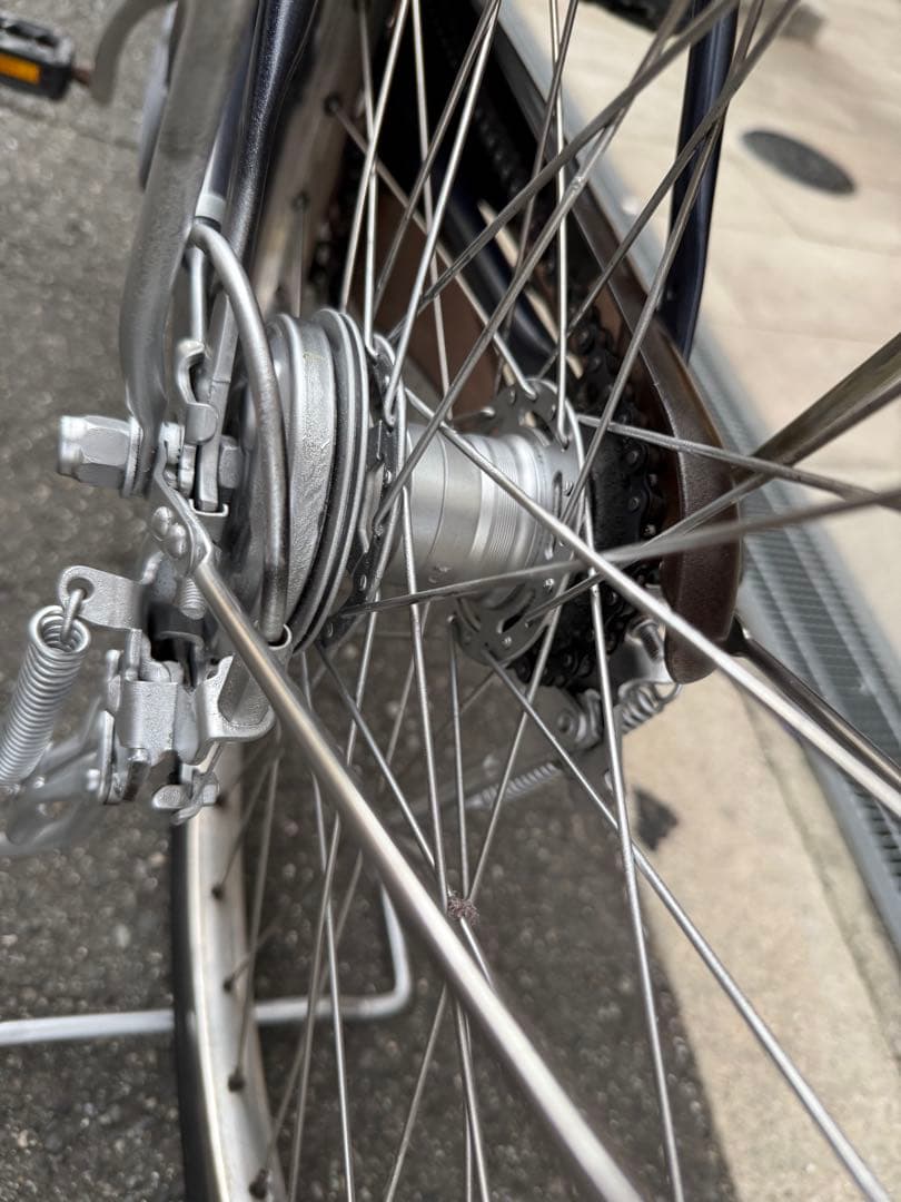 大阪府　パナソニック　電動アシスト自転車 ネイビー 前カゴ付き　24インチ