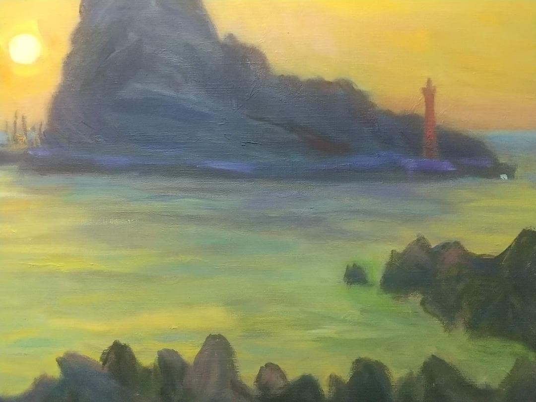 「ウトロ夕景」絵画 油絵 P10