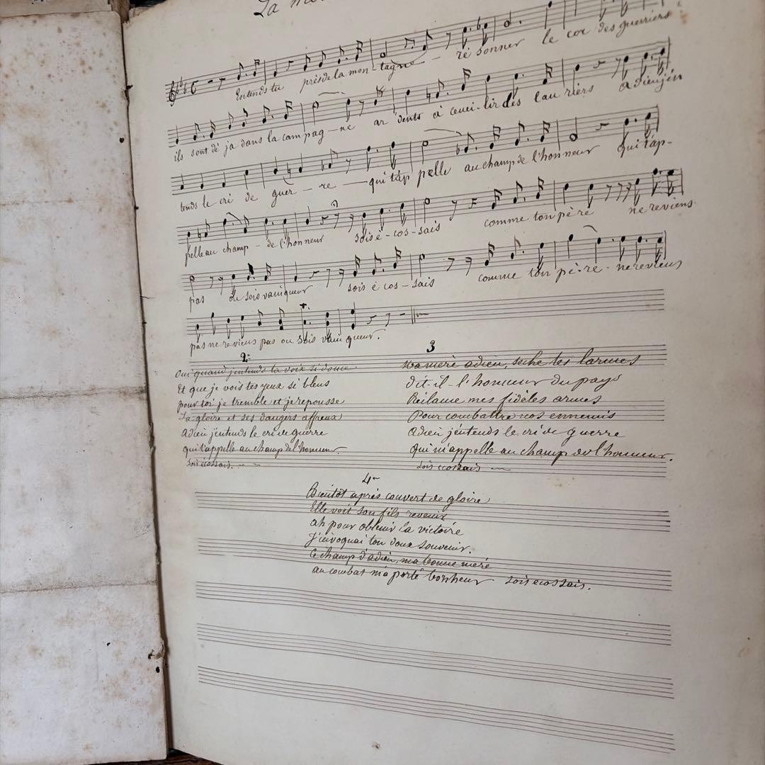 フランスアンティーク　1800年代の楽譜　希少　chanson シャンソン