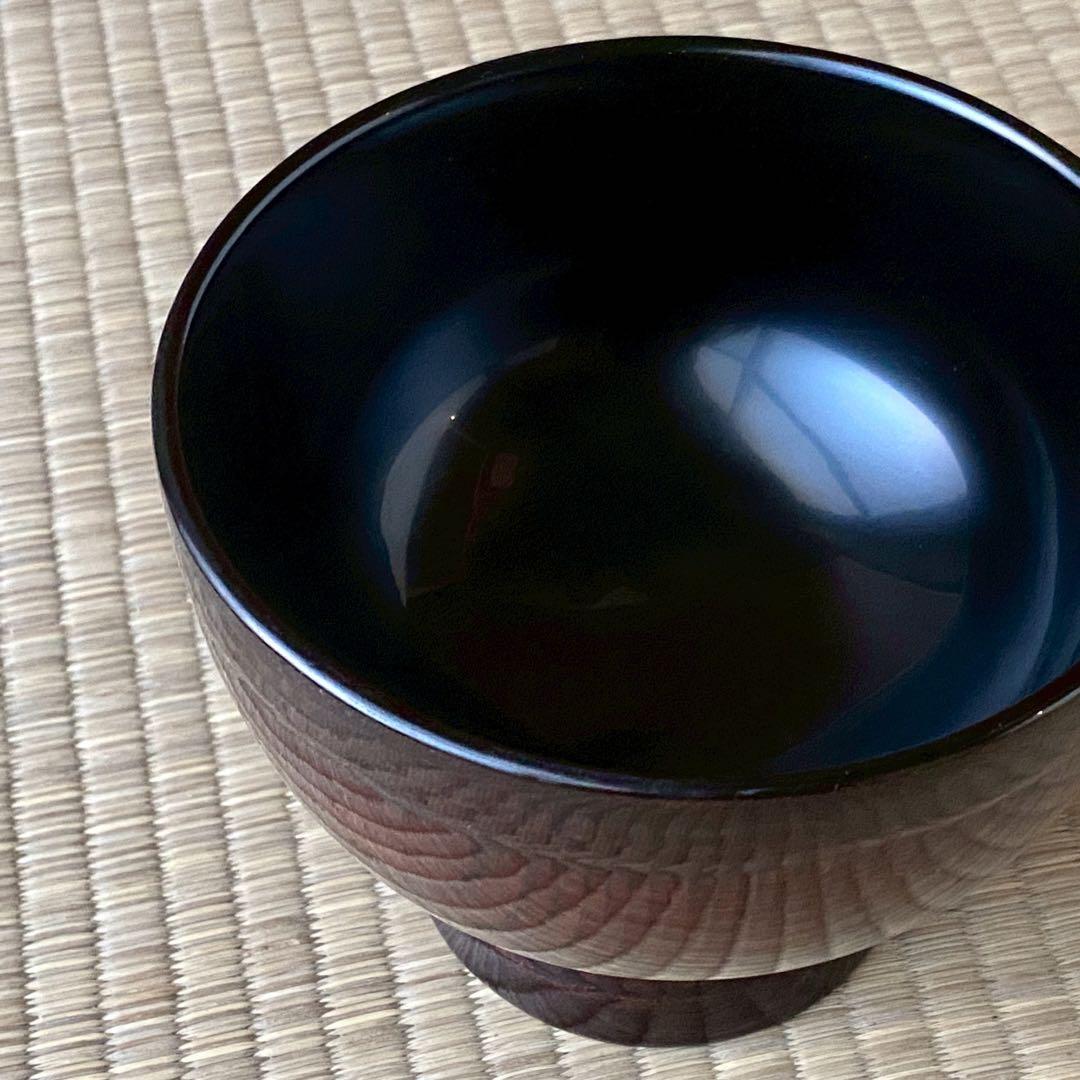 合鹿椀②未使用 輪島塗 けやき 木地呂 合鹿椀 布着せ 内黒