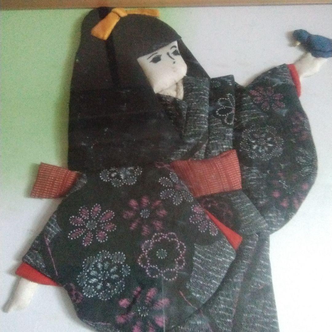 (２セット)額縁入りhandmaid紬着物着けた人形(新品未使用)