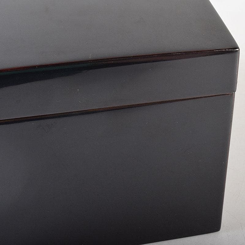 茶道具　黒塗茶箱　茶碗　朱塗　棗　香合など　十一点　一式　仕覆付　M　R8831