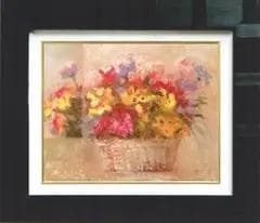 油絵 菅家令子 絵 絵画 インテリア uF6-110302 花