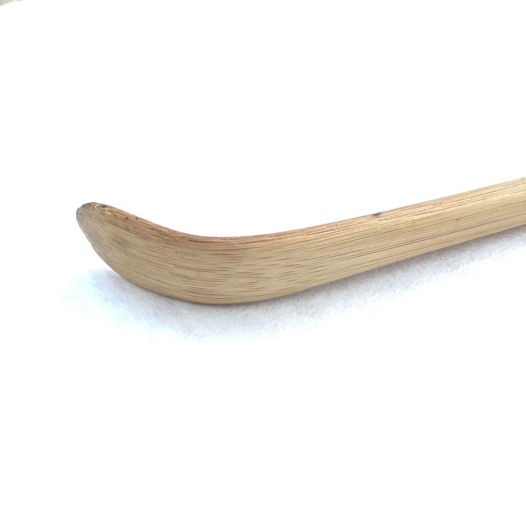 自心茶杓　銘:立鶴　10代松尾宗吾作　不染斎書付　十本之内　共筒共箱　S61CS