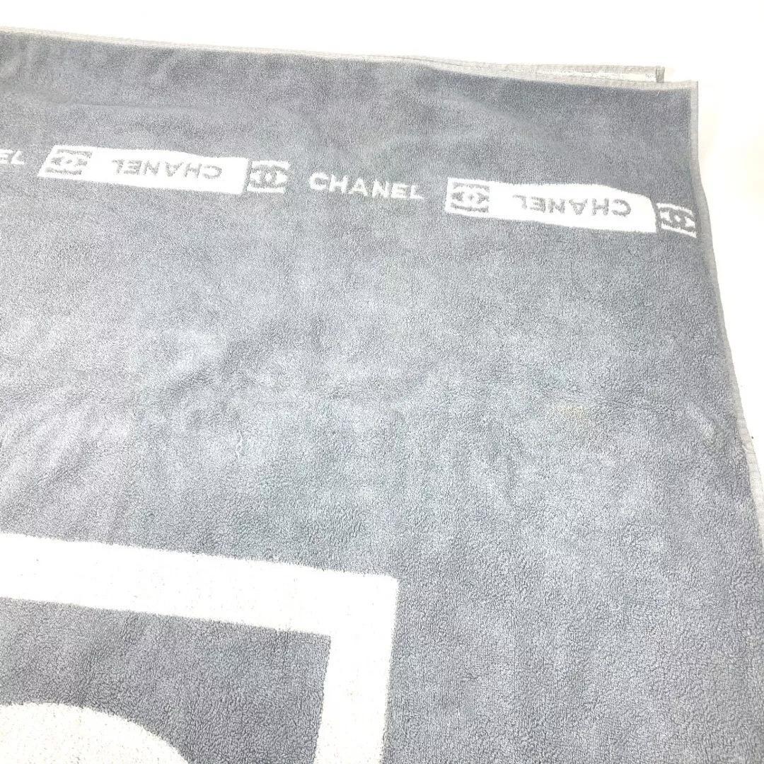 CHANEL グレー バスタオル ビーチタオル ロゴ入り