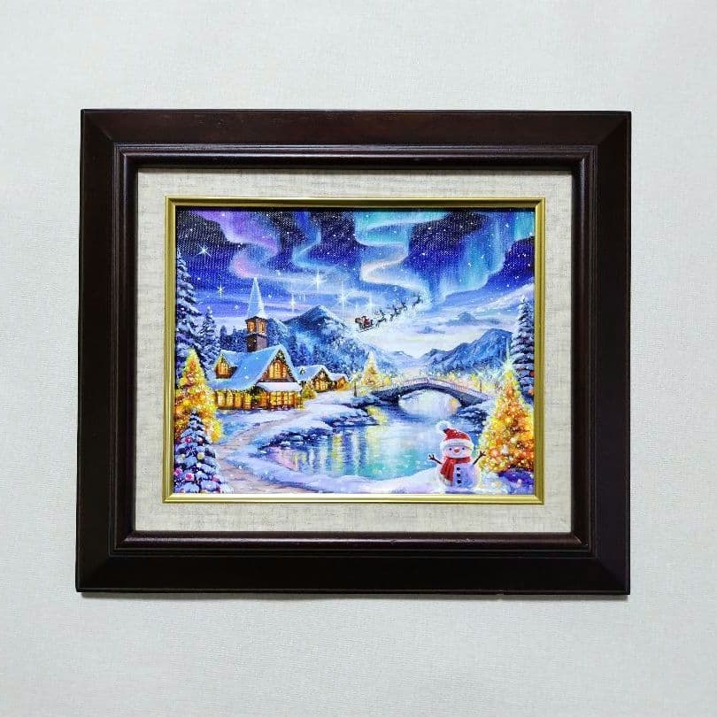 ♡*)様 【オーロラの夜】アクリル画 F3 風景画 絵画