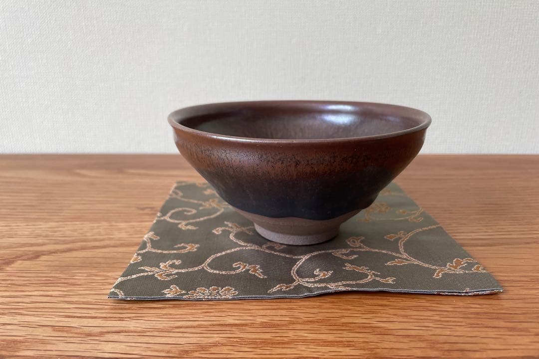 灰被天目茶碗（古谷 宣幸作）共箱 【茶道用抹茶碗】