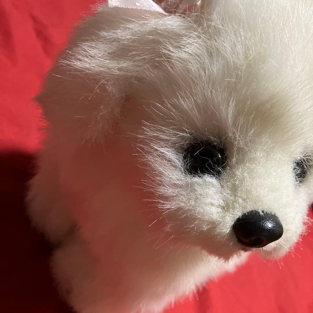 ぬいぐるみ犬　マルチーズ　リアル　白い犬　レトロぬいぐるみ