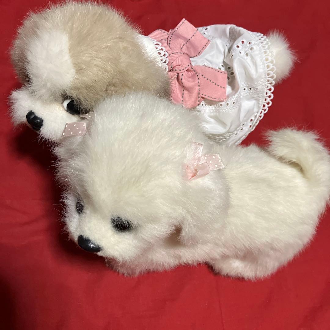 ぬいぐるみ犬　マルチーズ　リアル　白い犬　レトロぬいぐるみ