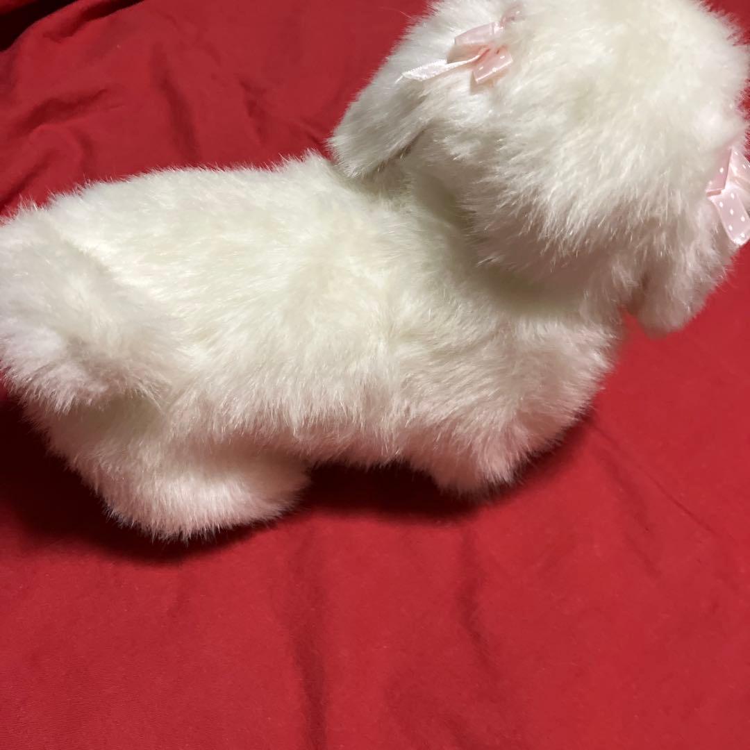 ぬいぐるみ犬　マルチーズ　リアル　白い犬　レトロぬいぐるみ