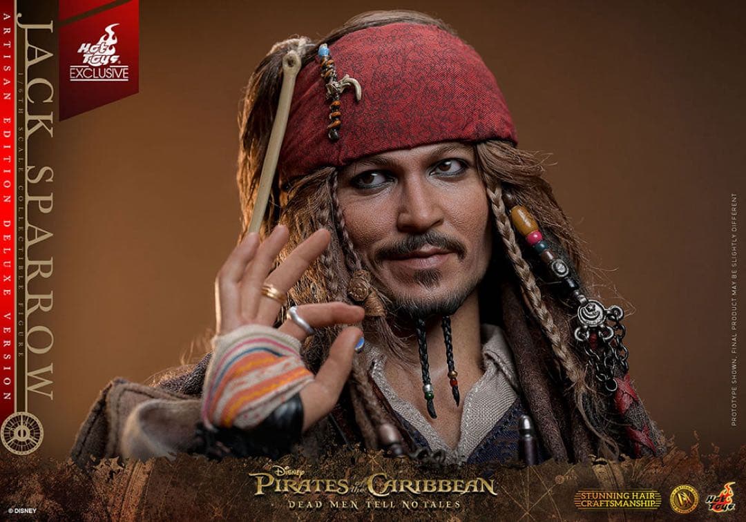 ホットトイズ 1/6 ジャック・スパロウ 2.0 アルチザンDX39AE 植毛