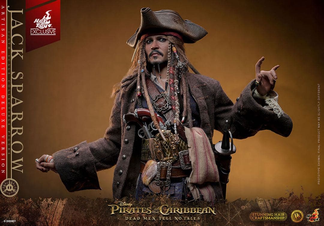 ホットトイズ 1/6 ジャック・スパロウ 2.0 アルチザンDX39AE 植毛