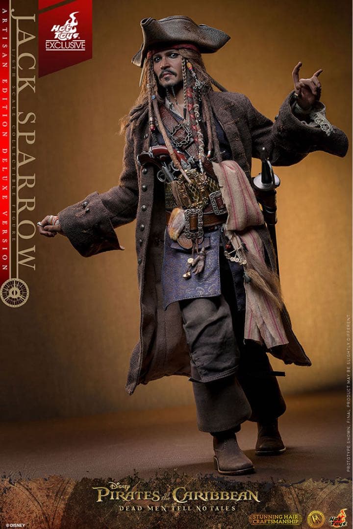 ホットトイズ 1/6 ジャック・スパロウ 2.0 アルチザンDX39AE 植毛