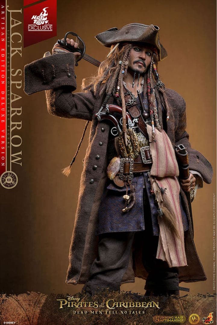ホットトイズ 1/6 ジャック・スパロウ 2.0 アルチザンDX39AE 植毛