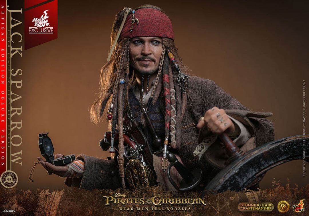 ホットトイズ 1/6 ジャック・スパロウ 2.0 アルチザンDX39AE 植毛