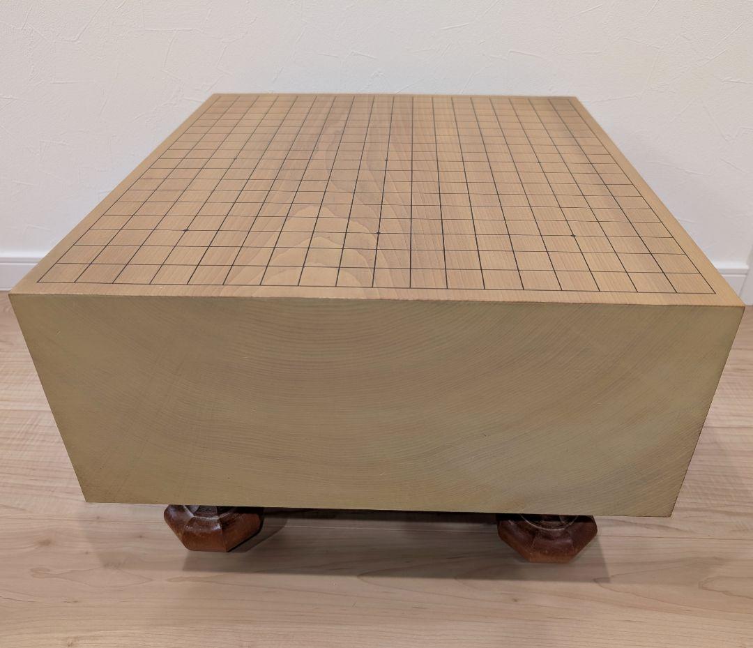 【良品】本格碁盤 5寸8分 脚付 板目 へそ付き 高級 足つき 囲碁盤