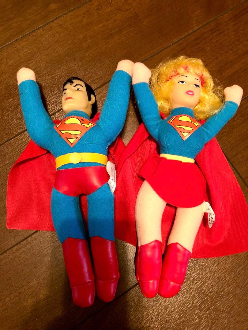 【レア】スーパーマン&スーパーガール 布製フィギュア人形2体セット