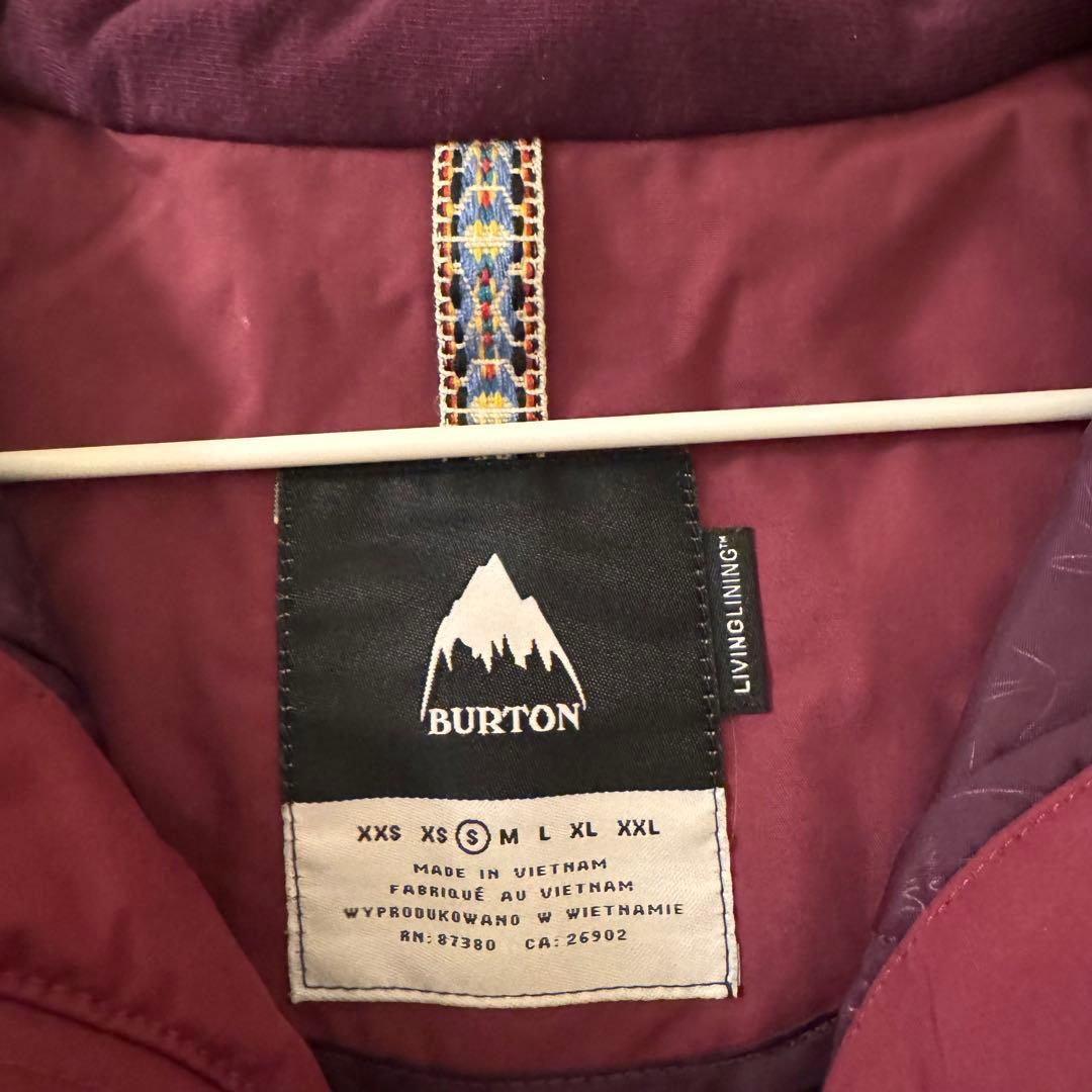 BURTON フード付き スノーボードウェア ワインレッドS