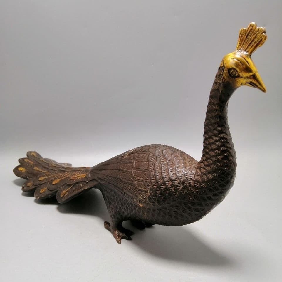 銅器 孔雀 装飾品 工芸品 置物