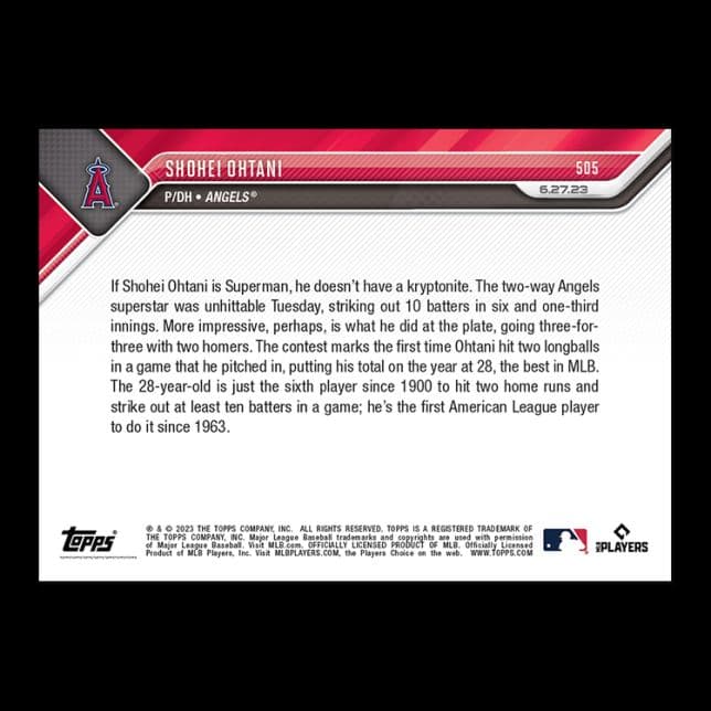 大谷翔平 topps カード 5枚セット 24時間限定販売品