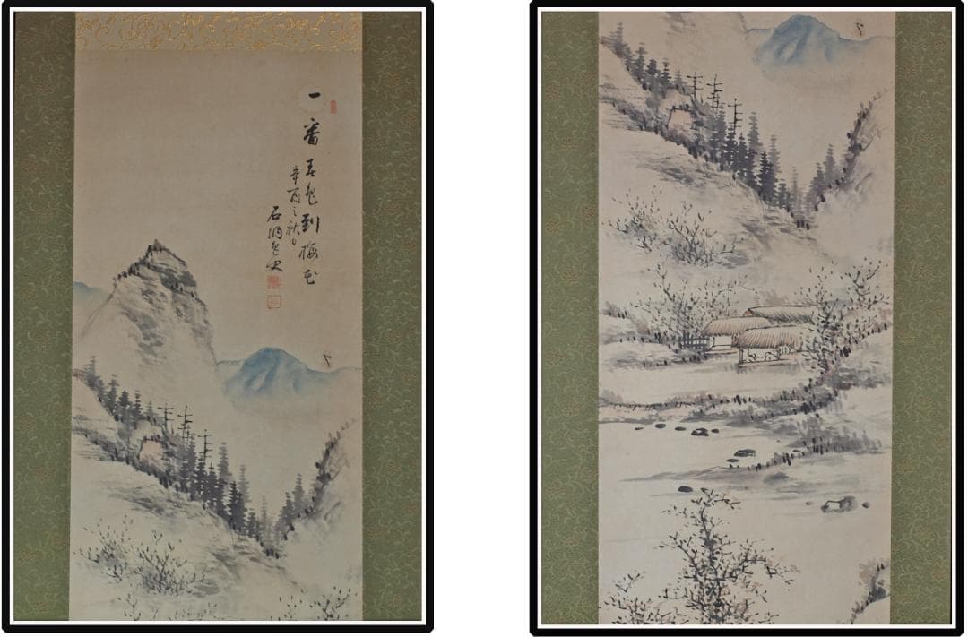 骨董市仕入れ品　日本時代の掛け軸その肉筆保証江戸鎌倉平安 X1028C3-2
