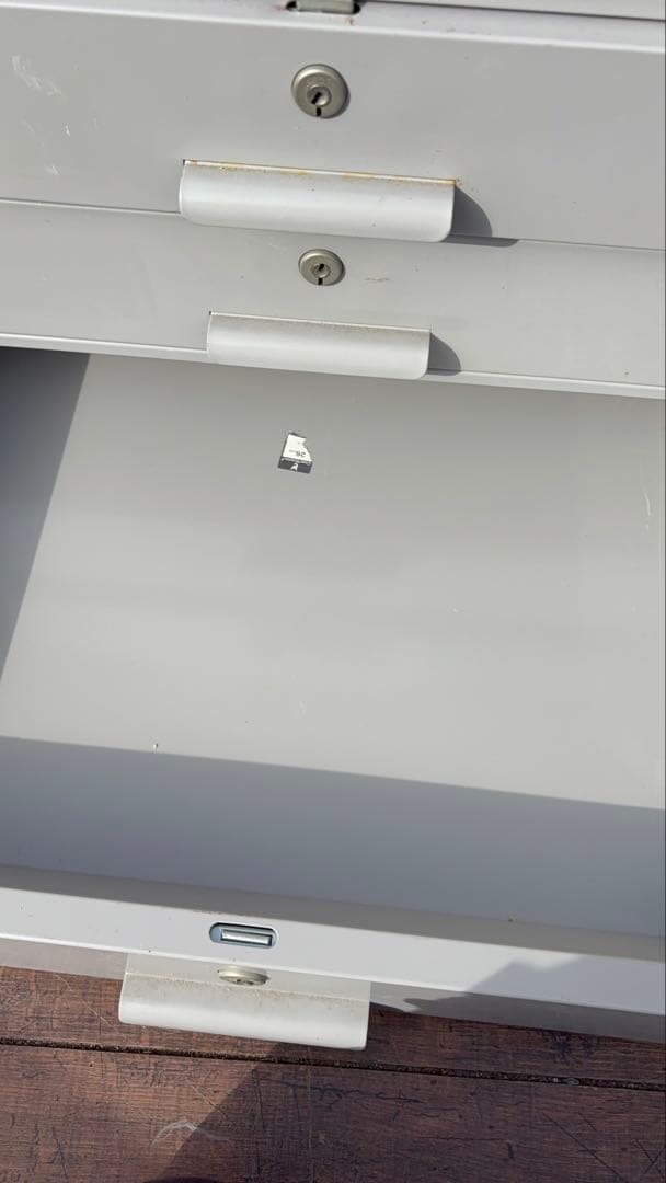 A4 昭和レトロ 3段 スチールキャビネット 書類棚 デスクワゴン 事務用品