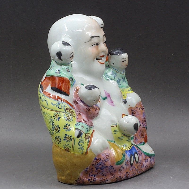 パステル五子登科彫塑仏像  招財 き開運 装飾品 工芸品 美術品 置物