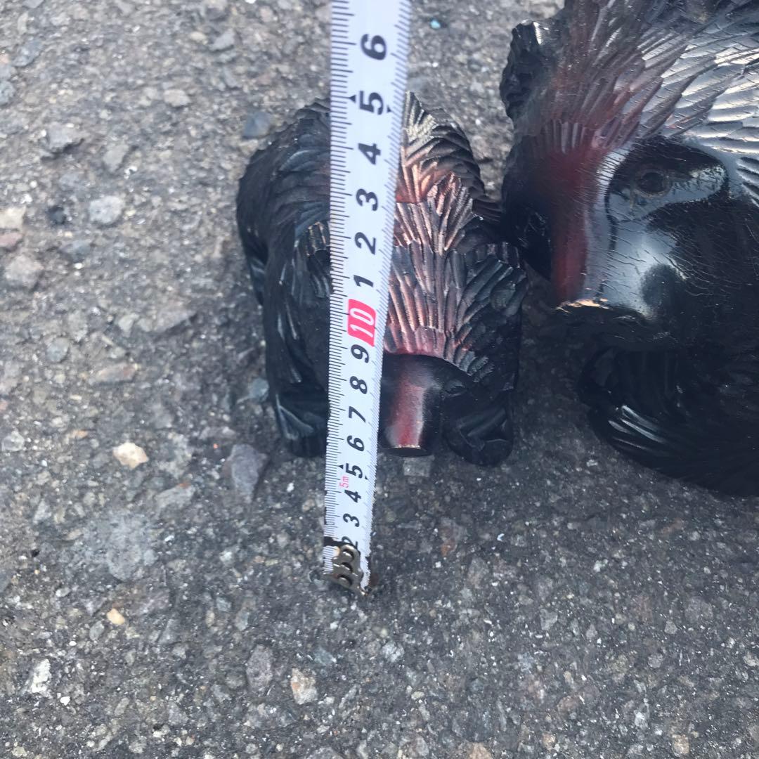 木製 クマの親子 置物 約15cmと8cm