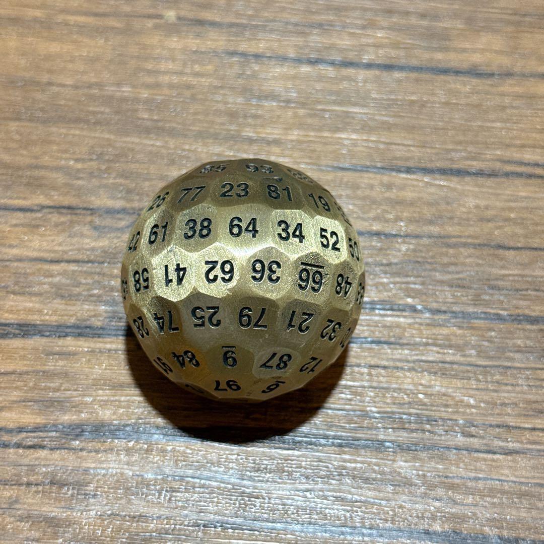 ❣️ 100面メタルダイス ロールプレイングサイコロ 1.97インチ 金色