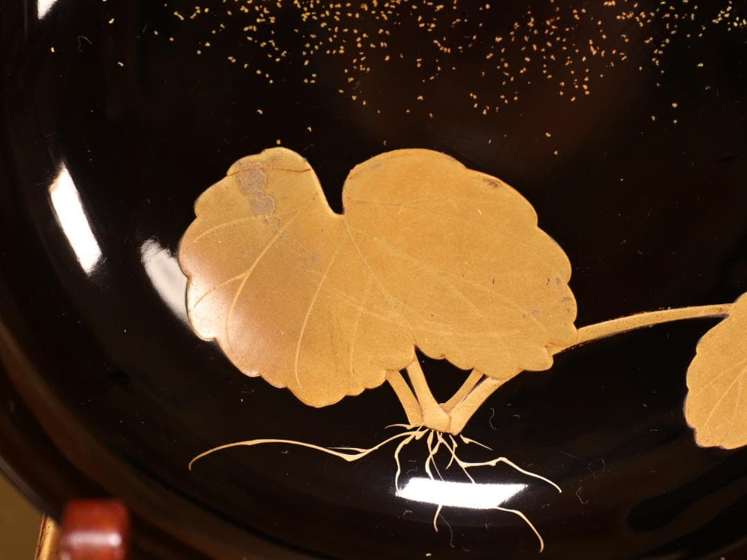 アリサ　BK413　時代輪島塗　蓮図金蒔絵　吸物椀　二客　木製　茶道具