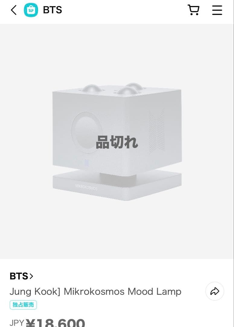 ★販売は1月末まで★ 【BTSグク】MIKROKOSMOS ムードランプ