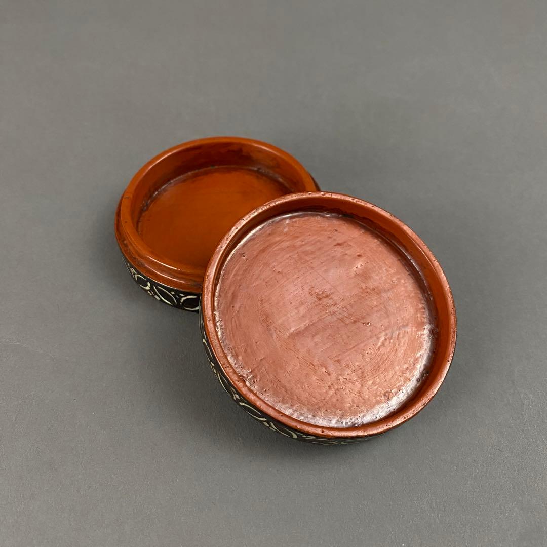 螺鈿漆香合　乾隆年製　骨董　茶道具　香道具　漆器