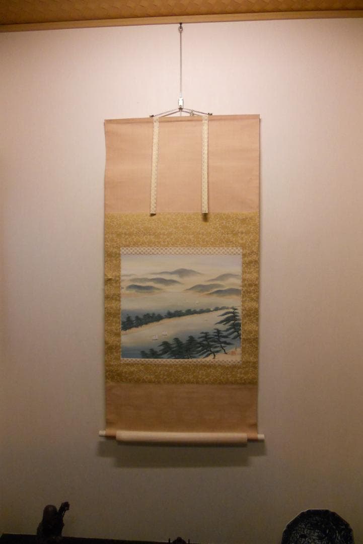 掛け軸 一泉 天の橋立 絹本 希少 軸装 茶道具 掛軸 美品 です。