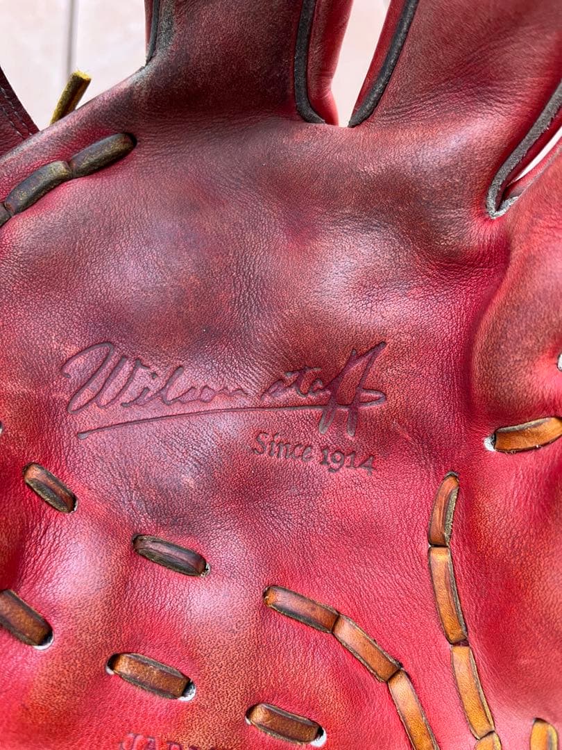 Wilson 硬式野球グローブ 赤　ウィルソン　内野　オールラウンド　形良好