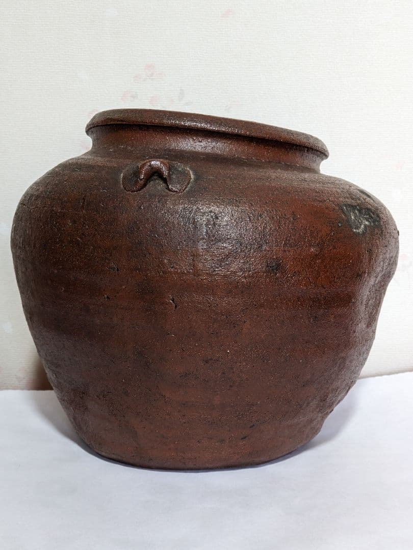 ♦江戸時代 古備前 蹲 三耳壺 焼締め！遺品少数 置物 飾り 花器 花活け骨董品