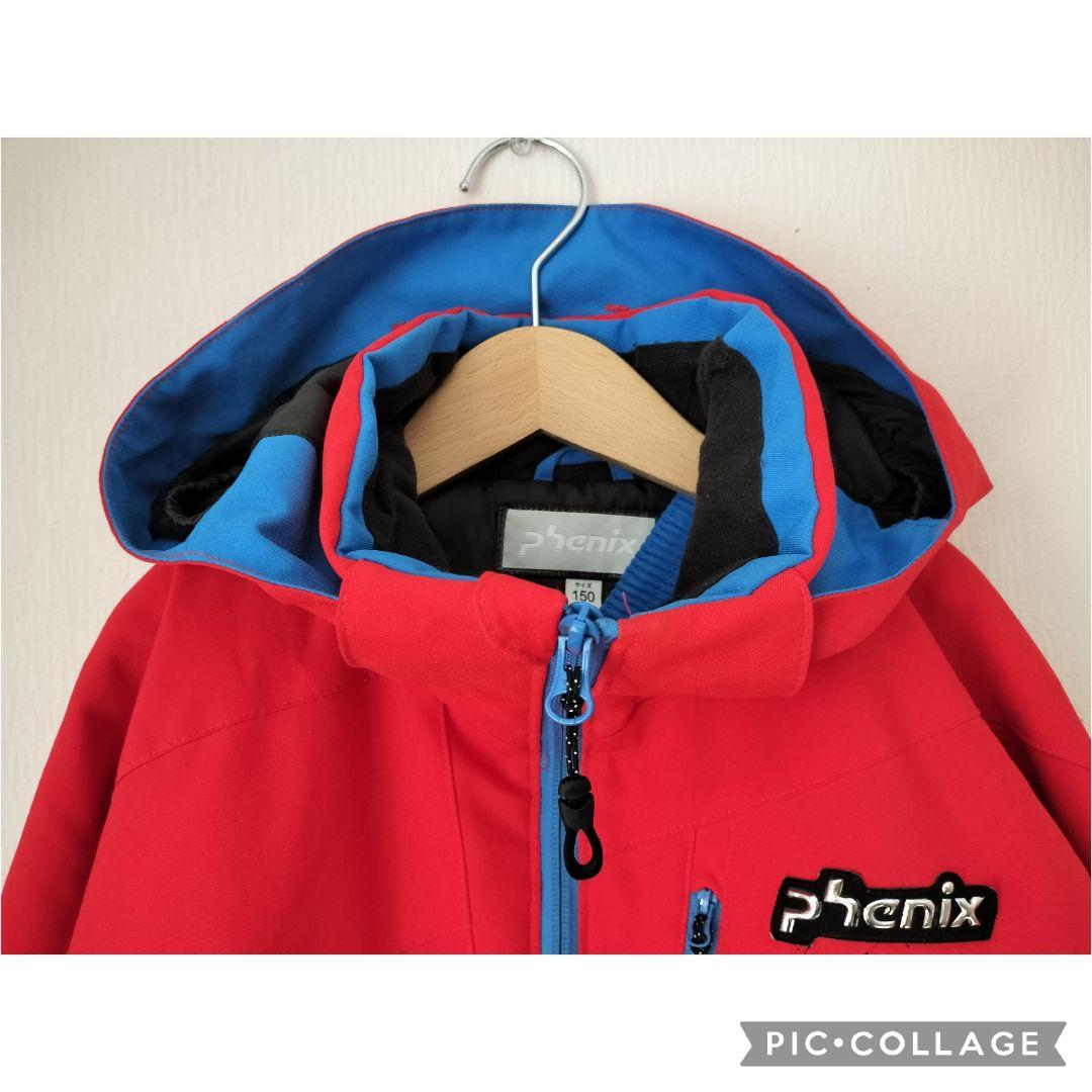 美品　PHENIX デモモデル スキーウェア上下 150 ジュニア 男の子 赤青