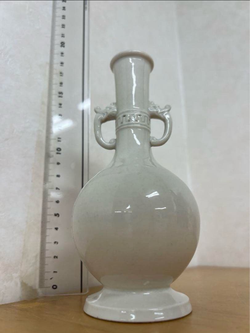 中国　朝鮮李朝高麗白磁瓶　古美術唐物コレクション発掘骨董　アンティーク江戸　青磁