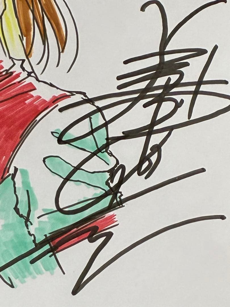 美樹本晴彦　直筆イラスト・サイン入り色紙　トップをねらえ　タカヤノリコ