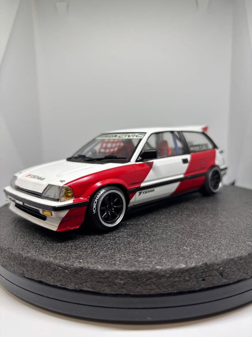 プラモデル完成品　タミヤ　ホンダ　無限シビック　ストリート戻し　環状線仕様