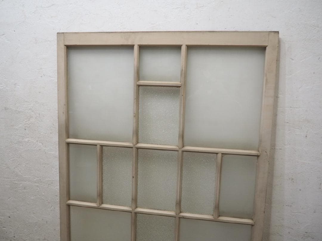 H122,5cm×W89cm ◆アンティーク◆レトロな洋館の古い木枠ガラス戸